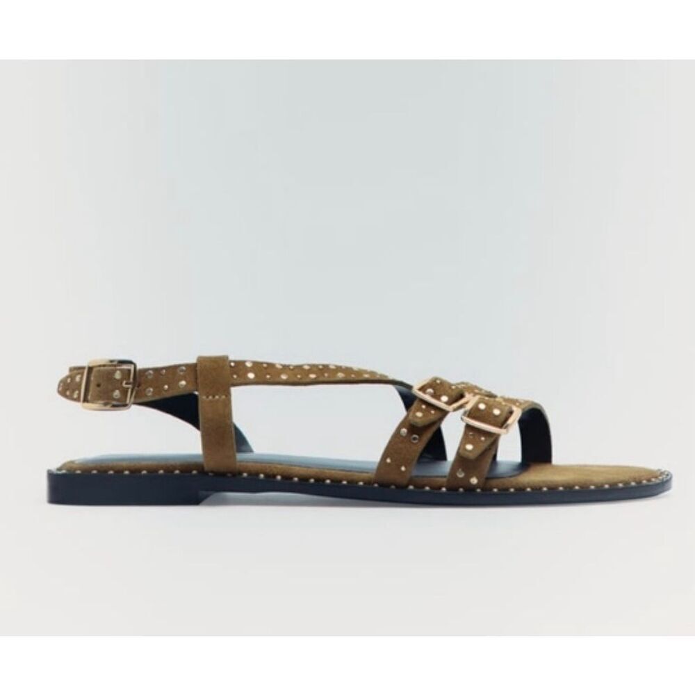Zara Studded Suede Sandals